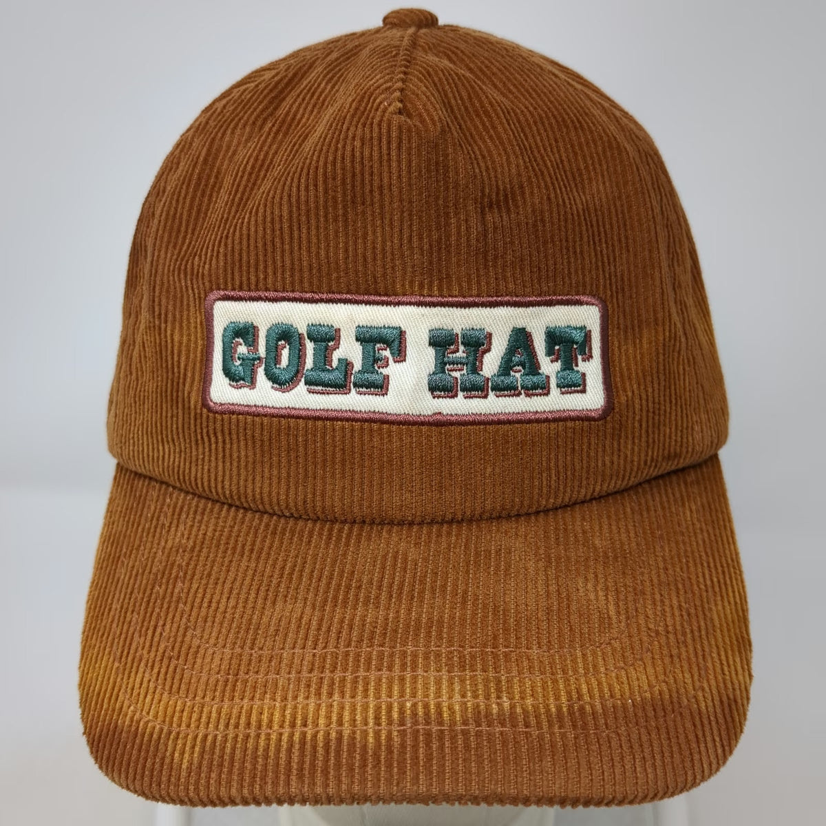 Topgolf 5 Panel Brown One Size Corduroy Slideback Golf Hat Cotton Logo Patch