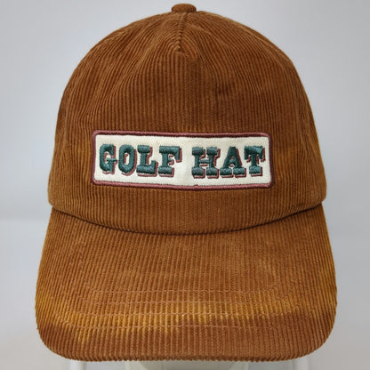 Topgolf 5 Panel Brown One Size Corduroy Slideback Golf Hat Cotton Logo Patch