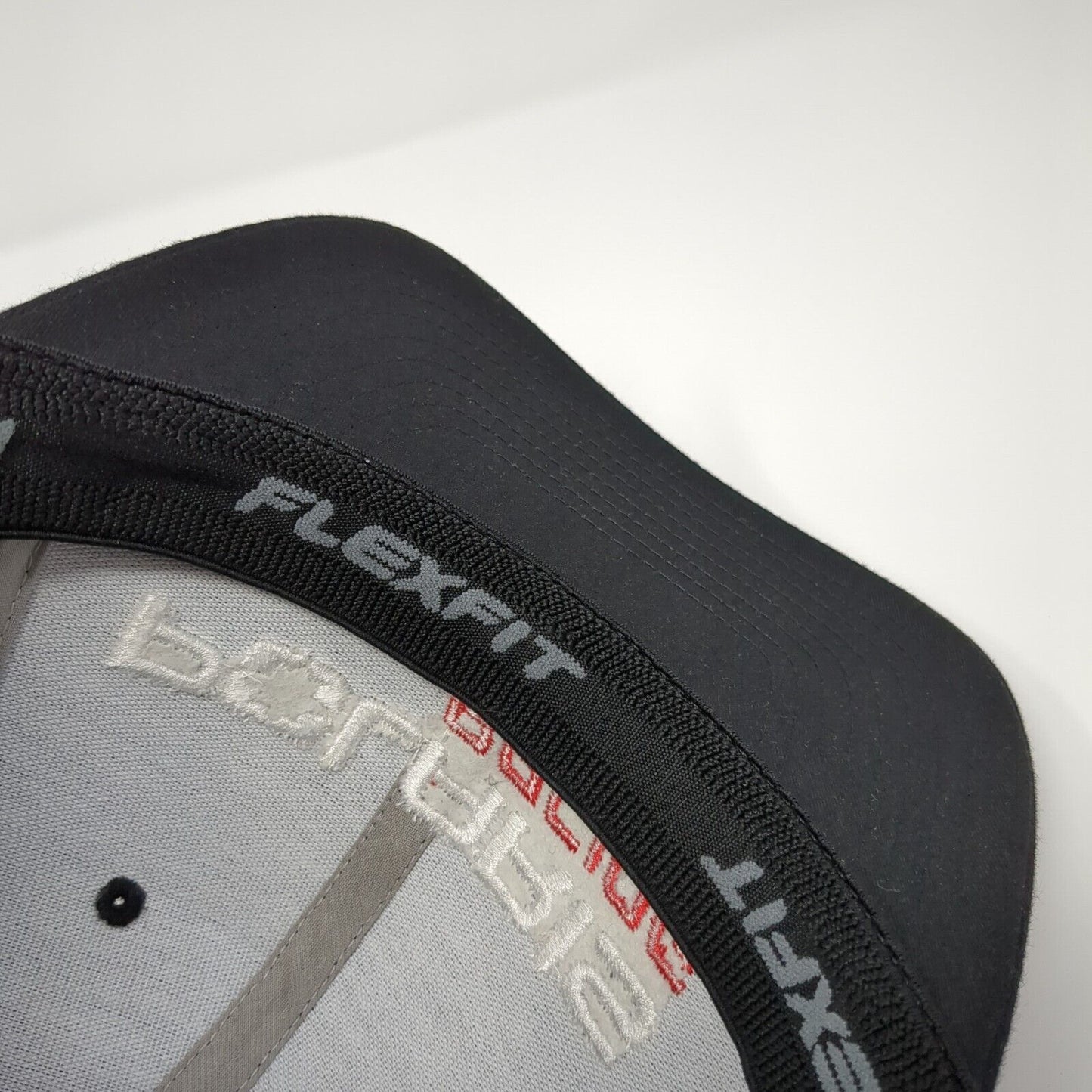 Polaris Racing Fitted Hat Black L/XL Embroidered Vented Holes 6 Panel Flexfit