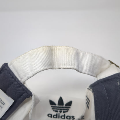 Adidas Trefoil Slideback Hat White One Size Adjustable Solid Vent Holes