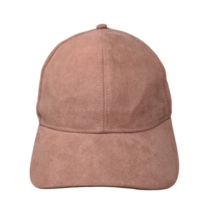 H&M Fitted Hat Pink L/58 Suede Solid Blank Lined Outdoor 6 Panel