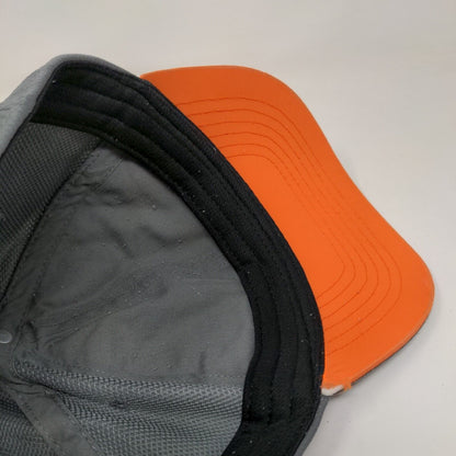 Starter Strapback Hat Gray One Size Adjustable Embroidered Vented Holes 6 Panel