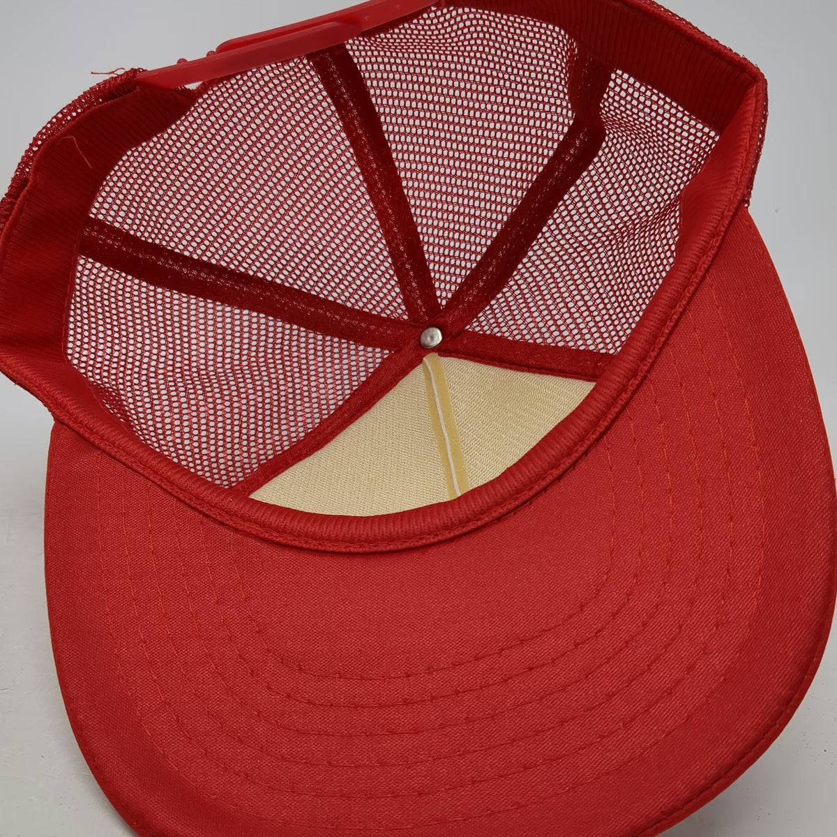 Trucker Hat Red White One Size Australia Kangaroo Map Graphic Mesh Snapback