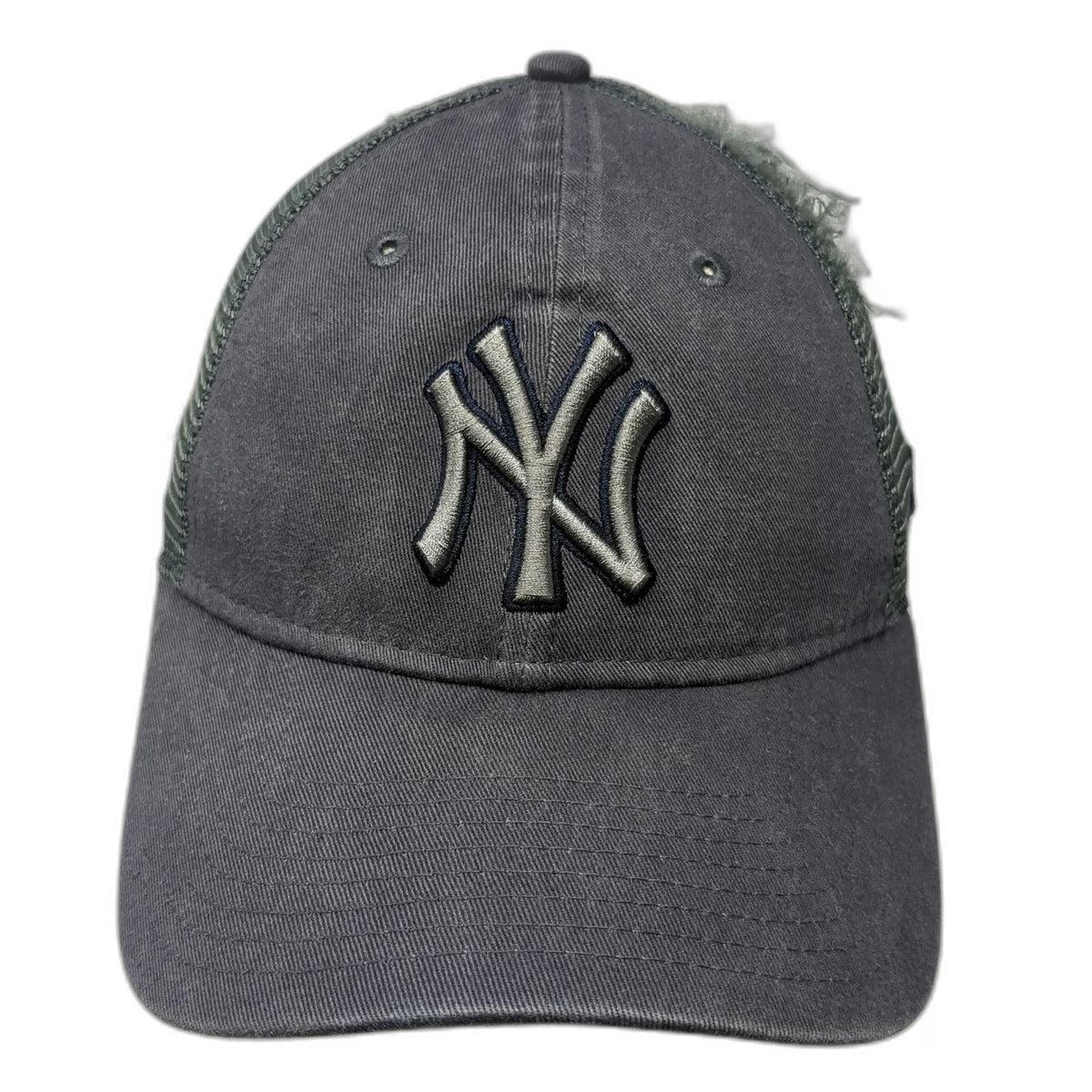 New Era Trucker Hat Gray One Size NY Yankees MLB Snapback Mesh 9TWENTY Logo