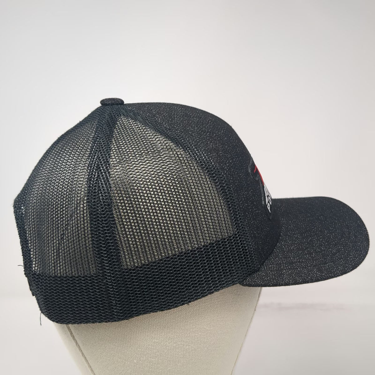 Pacific Headwear Trucker Hat Black OSFM Alpine Powersports Logo Mesh Snapback