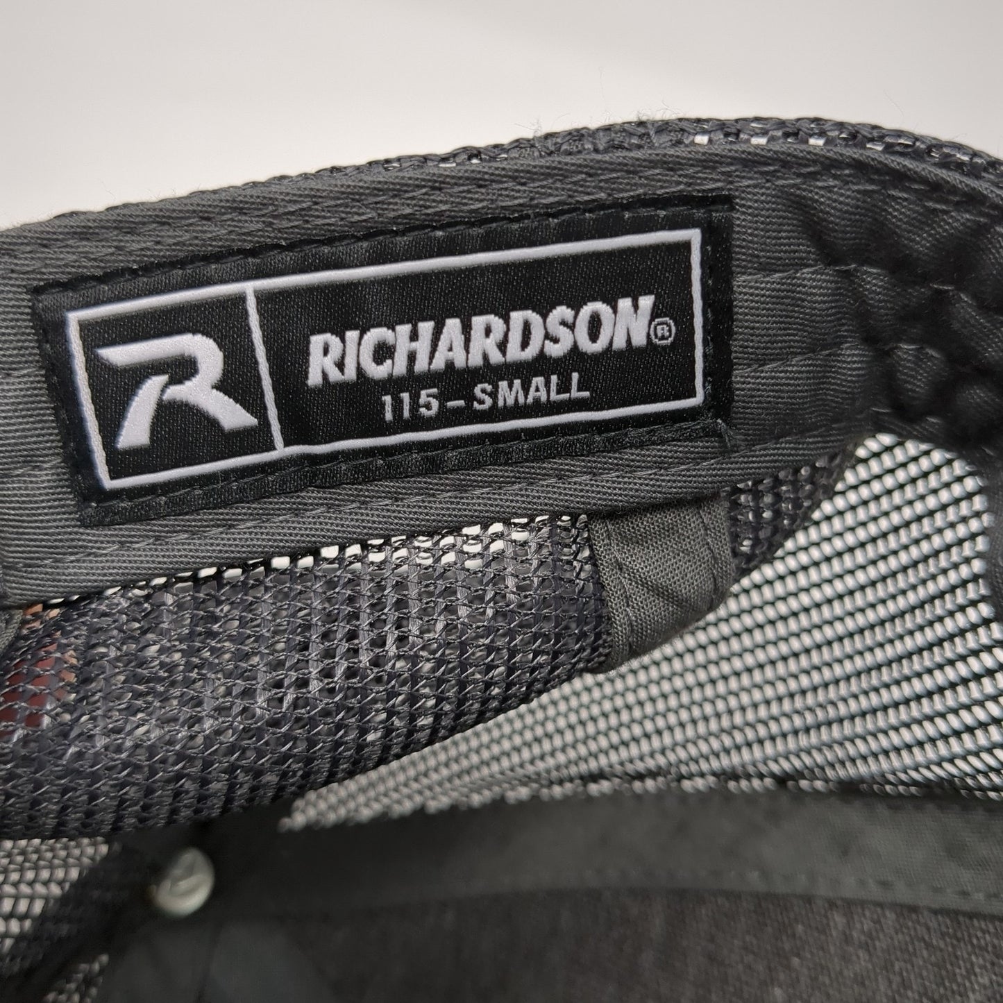 Richardson Snapback Mesh Back Trucker Hat Gray Small Embroidered Logo