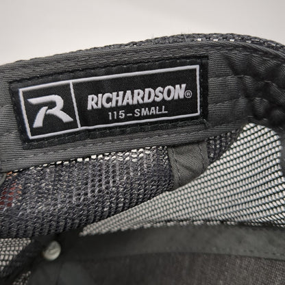 Richardson Snapback Mesh Back Trucker Hat Gray Small Embroidered Logo