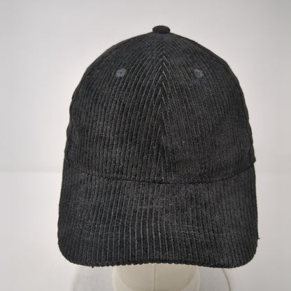 Unbranded Slideback Hat Black One Size Solid Adjustable Blank Corduroy