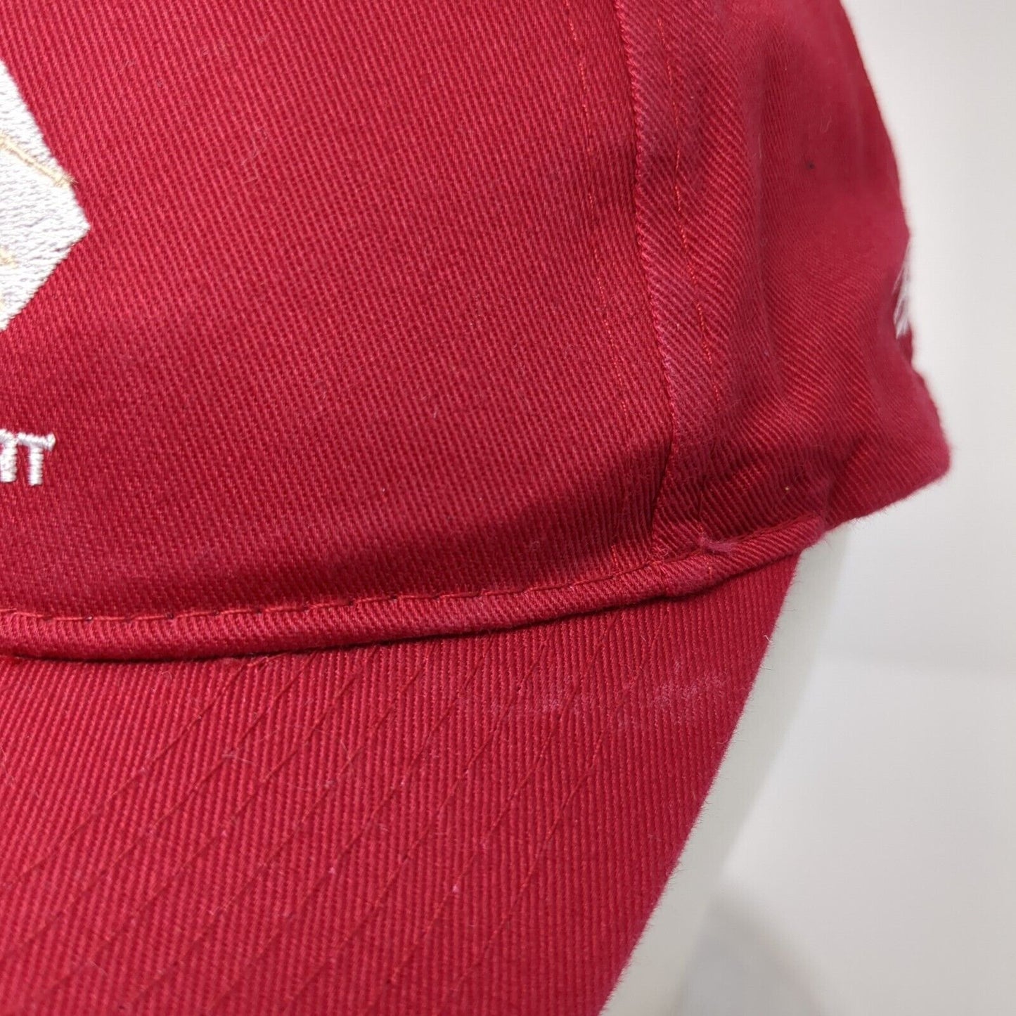 Brian Head Resort Strapback Hat Red OS Adjustable Embroidered Port & Company