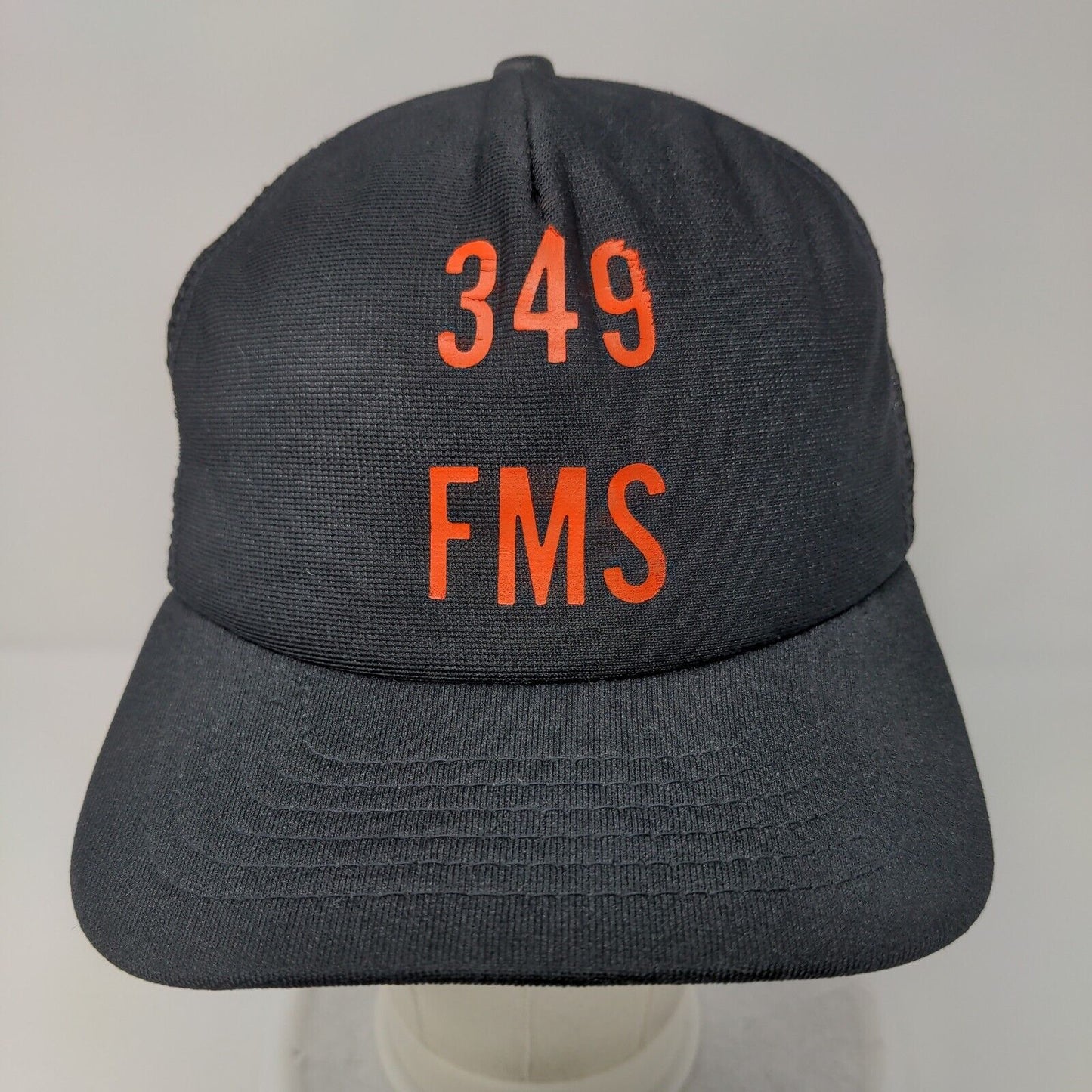 349 FMS Snapback Trucker Hat Black OSFA Adjustable Breathable Mesh Back