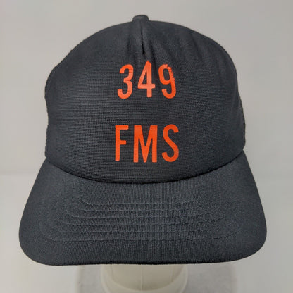 349 FMS Snapback Trucker Hat Black OSFA Adjustable Breathable Mesh Back