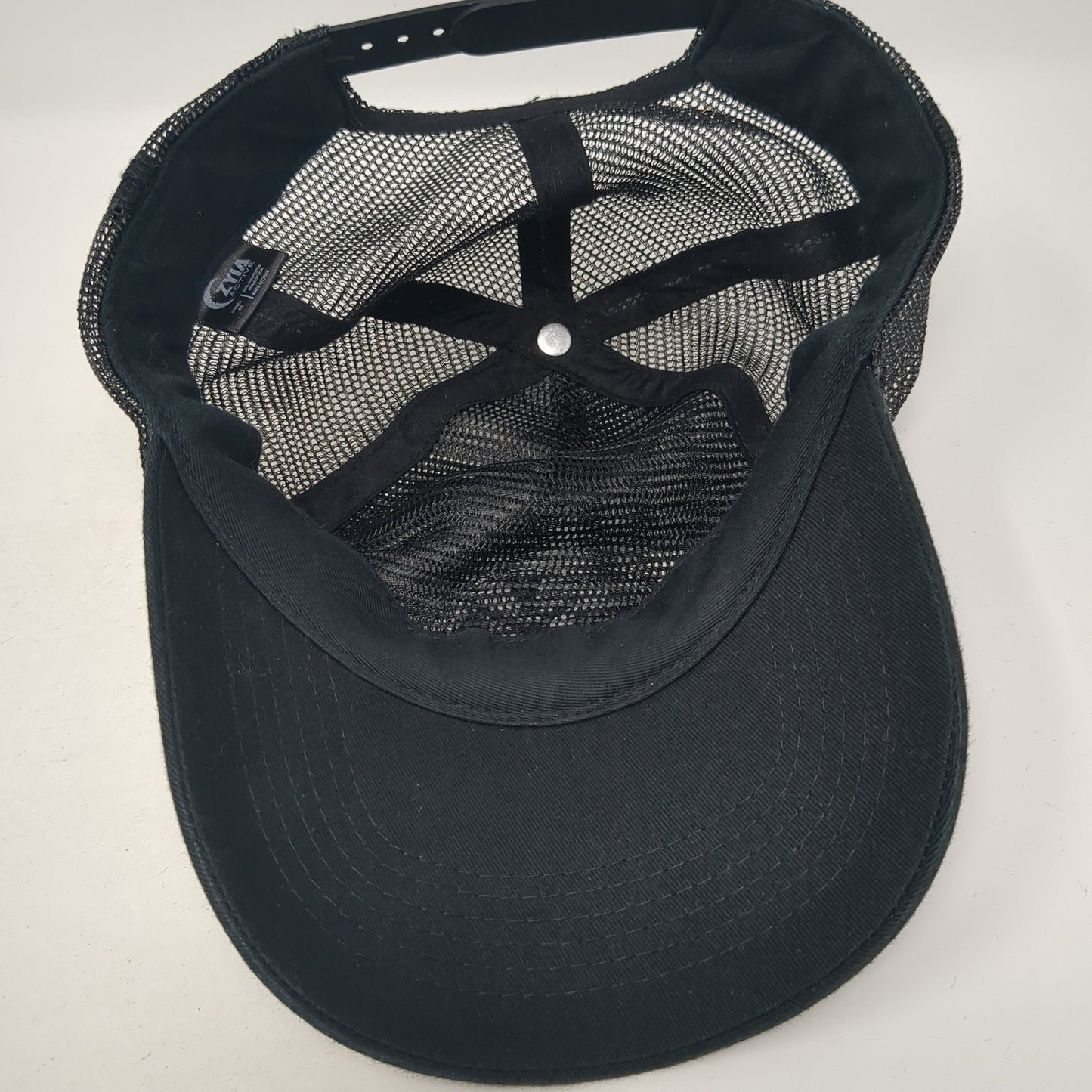 ZYIA Patch Snapback Trucker Hat Black One Size Mesh Back Adjustable