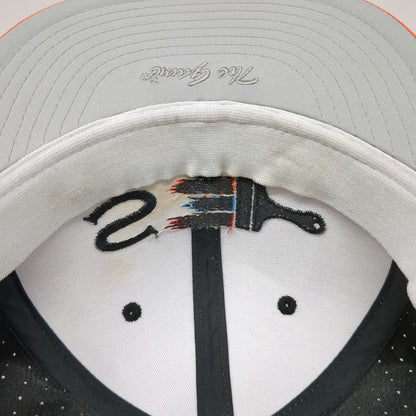 The Game Baseball Cap White Black Orange M Simons Painting Logo Stretch Fit Hat
