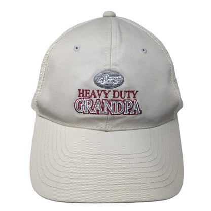 Heavy Duty Grandpa Trucker Hat Beige One Size Adjustable Mesh Back Signatures