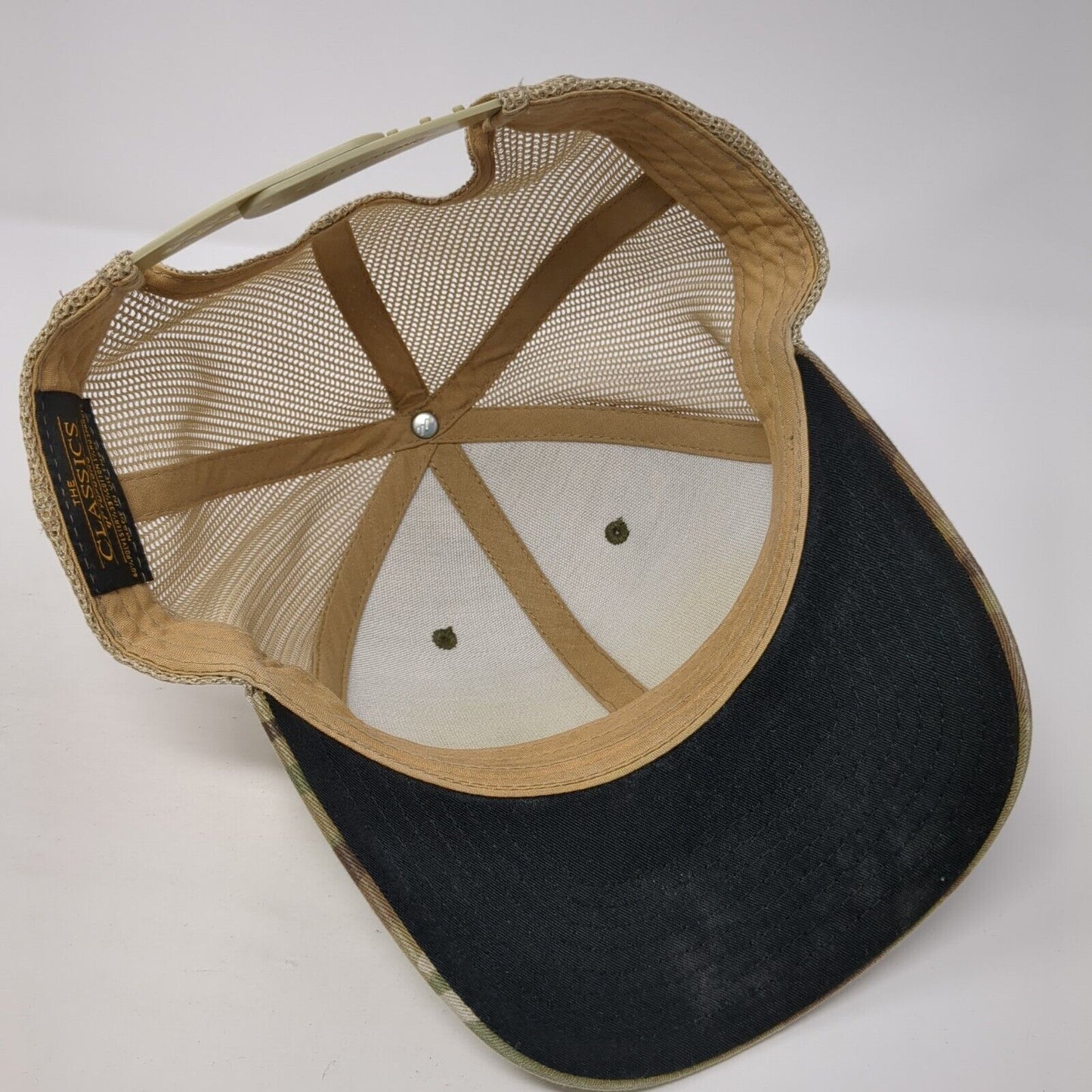 The Classics Yupoong Snapback Trucker Hat Camo One Size Mesh Back