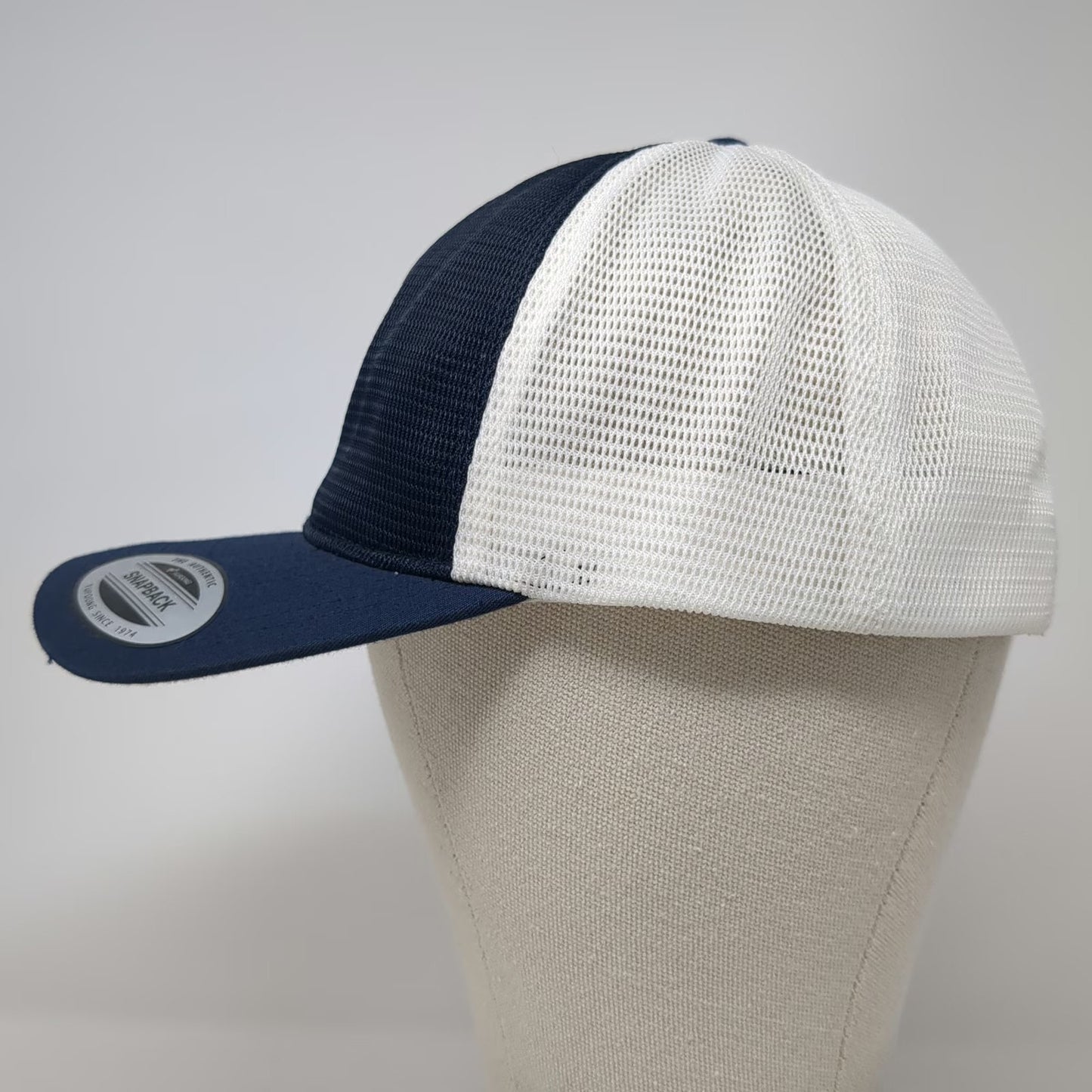 Yupoong Trucker Hat Blue One Size Snapback Mesh 1776 Fredericks Flags USA Theme