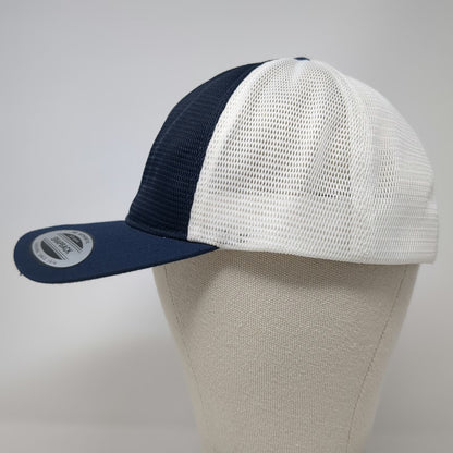 Yupoong Trucker Hat Blue One Size Snapback Mesh 1776 Fredericks Flags USA Theme