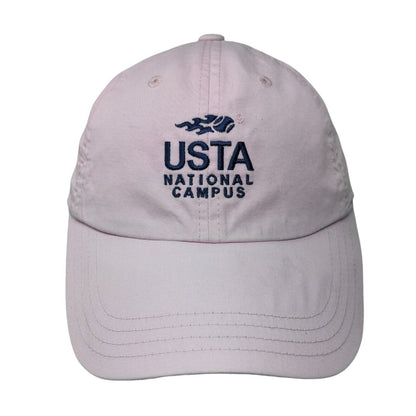 USTA National Campus Strapback Hat Pink One Size Adjustable American Needle