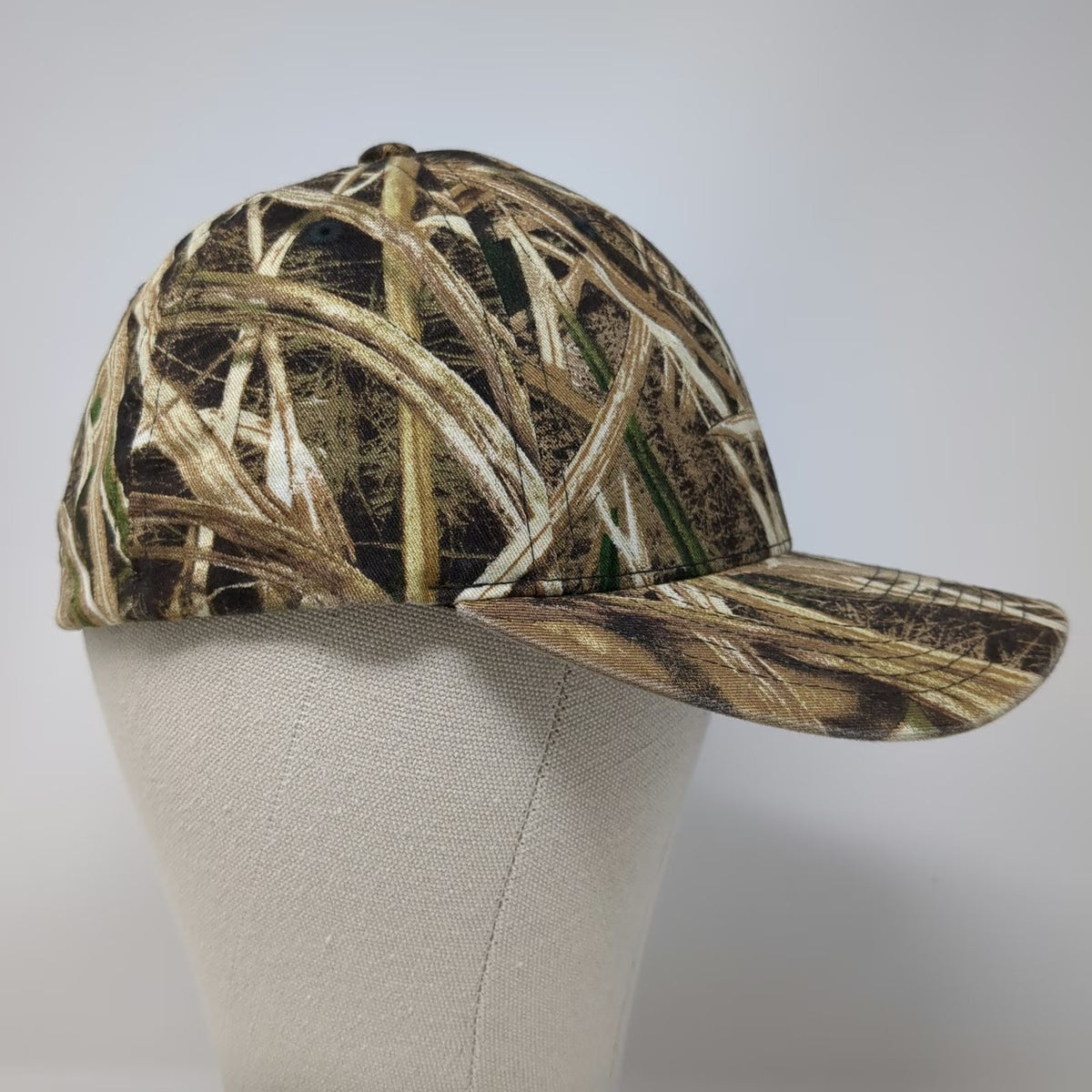 Flexfit Baseball Cap Brown XL Mossy Oak Blades Camo Roadrunner Glass Logo Hat