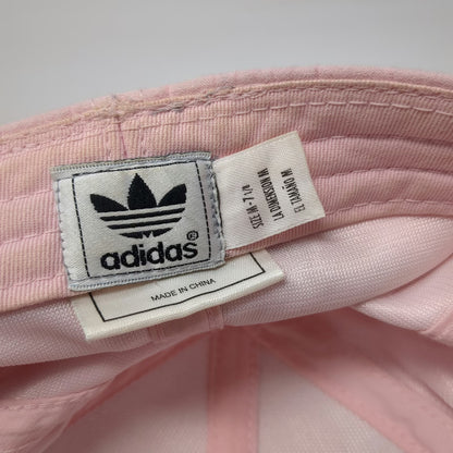 Adidas Baseball Cap Pink 7 1/8 Trefoil Logo Embroidered Polyester Hat Gray Brim