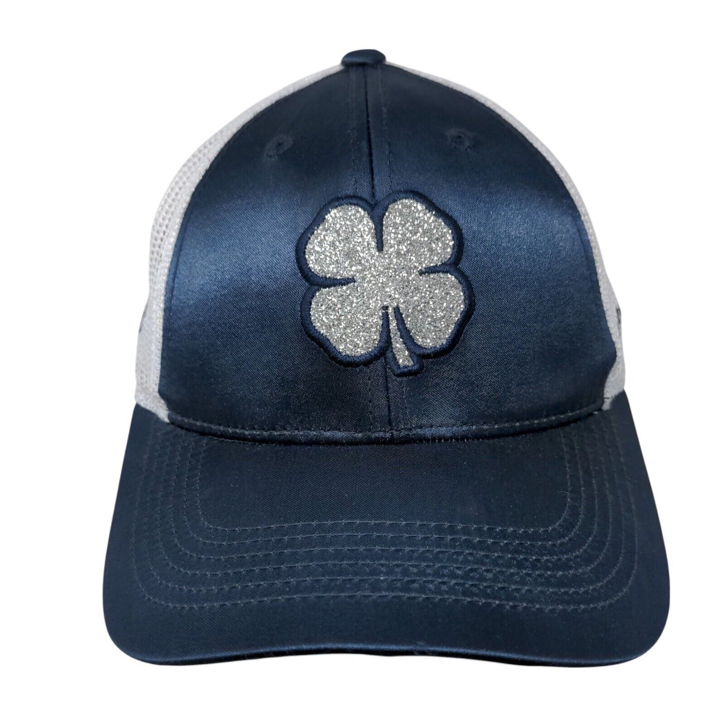 Live Lucky Slideback Trucker Hat Blue OSFA Adjustable Mesh Back Black Clover