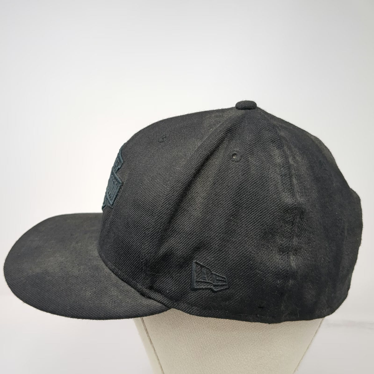 New Era Baseball Cap Black 7 1/2 Fitted Harley-Davidson Logo Embroidered Hat