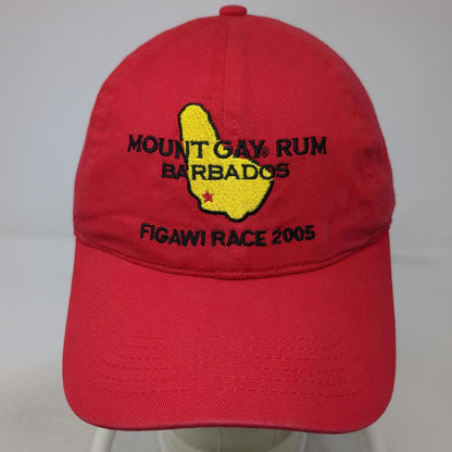 Mount Gay Rum Baseball Cap Red One Size Figawi Race 2005 Barbados Map Cotton Hat