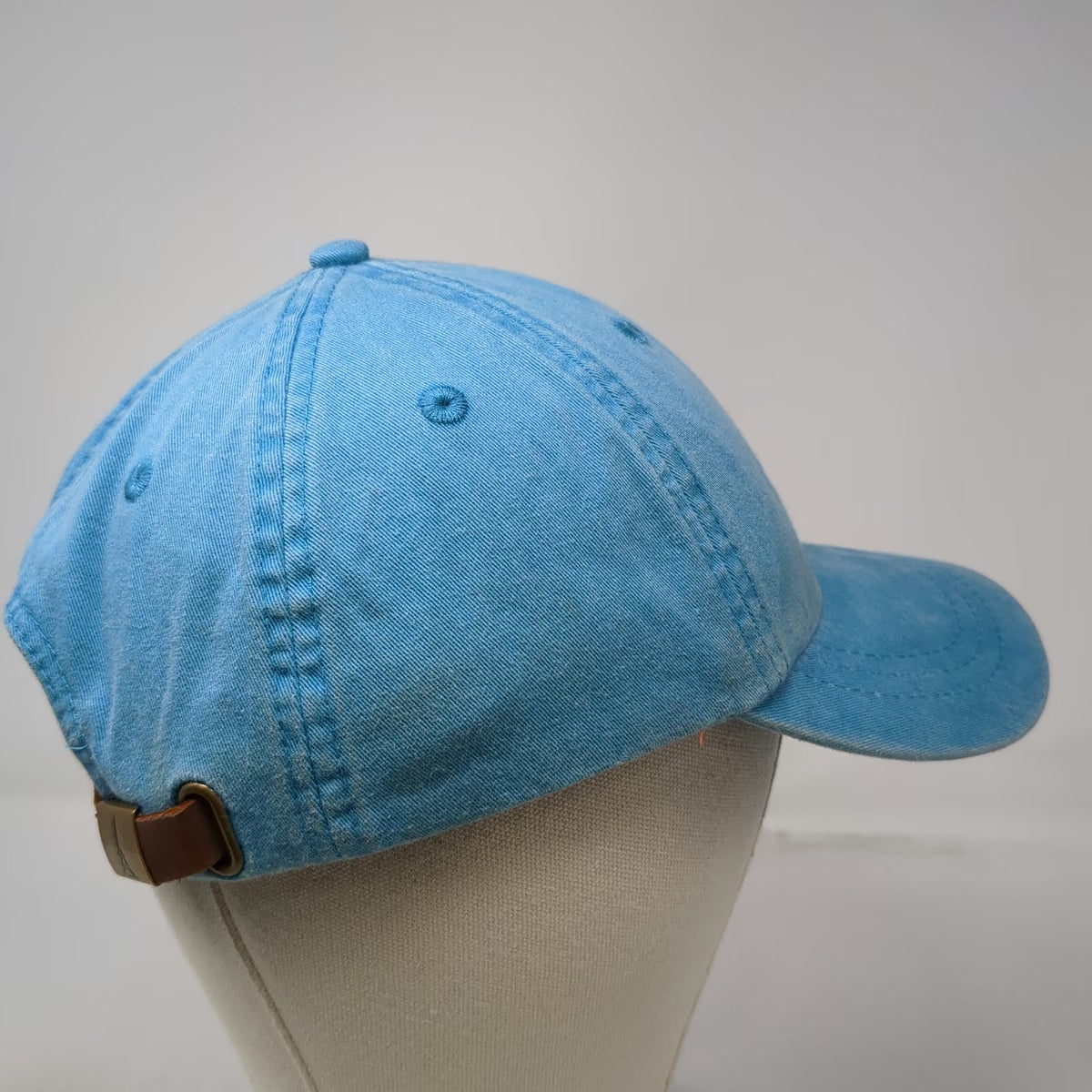 Adams Baseball Cap Blue OSFM Nashville Embroidery Leather Slideback Strap Hat