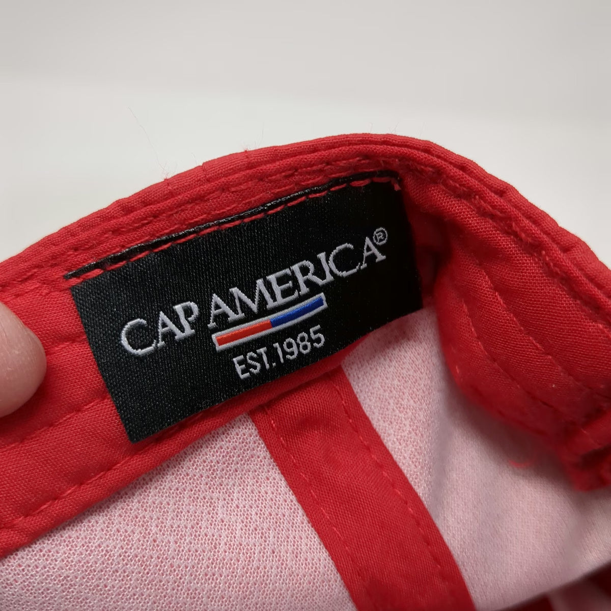 Cap America 5 Panel Red Hat OSFM Rope Brim SRA Mountain Logo Snapback Polyester