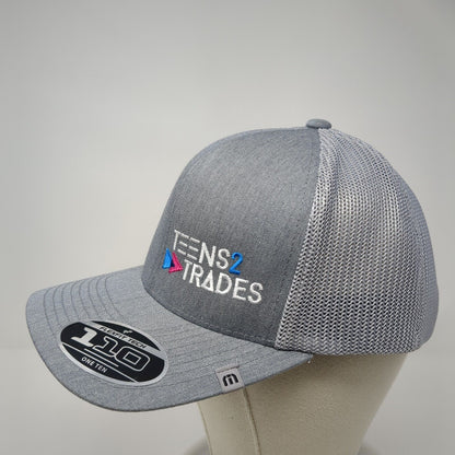 Teens 2 Trades Snapback Mesh Back Trucker Hat Gray One Size Flexfit 110