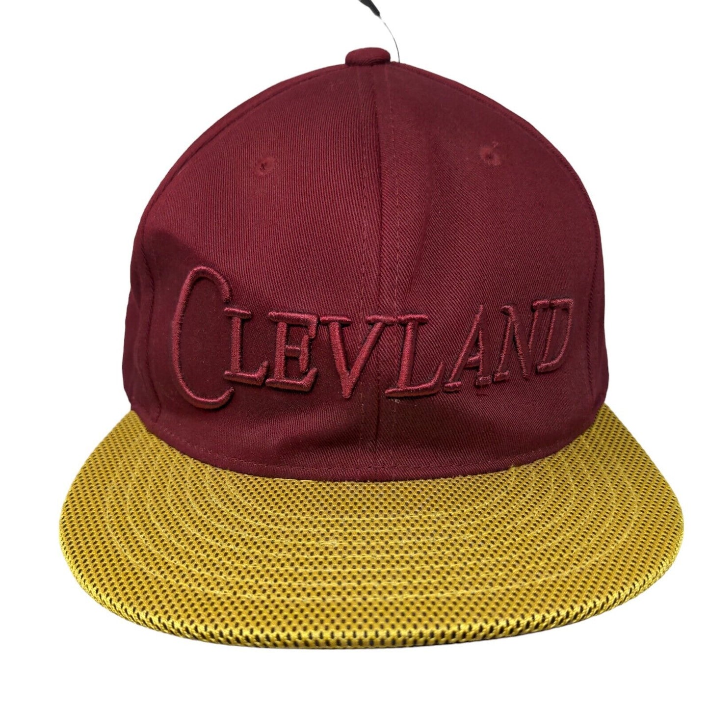 KB Ethos Snapback Hat Red Yellow Cleveland Embroidered Logo Adjustable