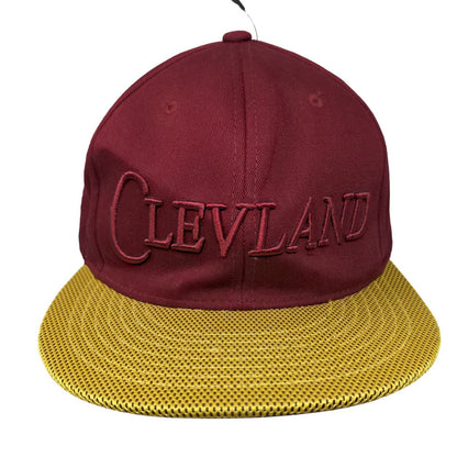 KB Ethos Snapback Hat Red Yellow Cleveland Embroidered Logo Adjustable