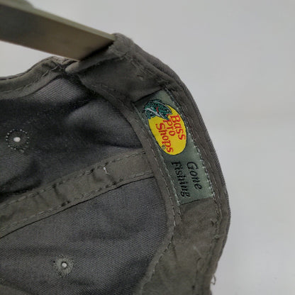 Bass Pro Shops Snapback Hat Gray OSFM Embroidered 6 Panel Gone Fishing