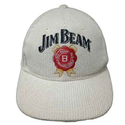 Jim Beam Whiskey Bourbon Baseball Cap Beige One Size Corduroy Organic Logo Hat