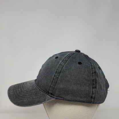 Unbranded Strapback Hat Gray OSFM Adjustable Vented Holes 6 Panel Blank