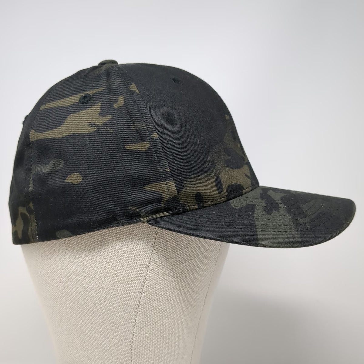 Flexfit Baseball Cap Black XL Camo SM Restore Embroidered Stretch Fit Hat