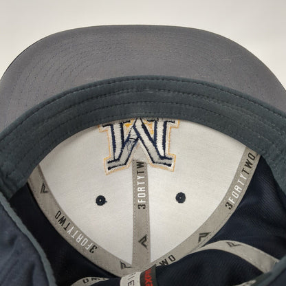 M Warriors Fitted Hat Blue S-M Embroidered Pacific Headwear 3FortyTwo