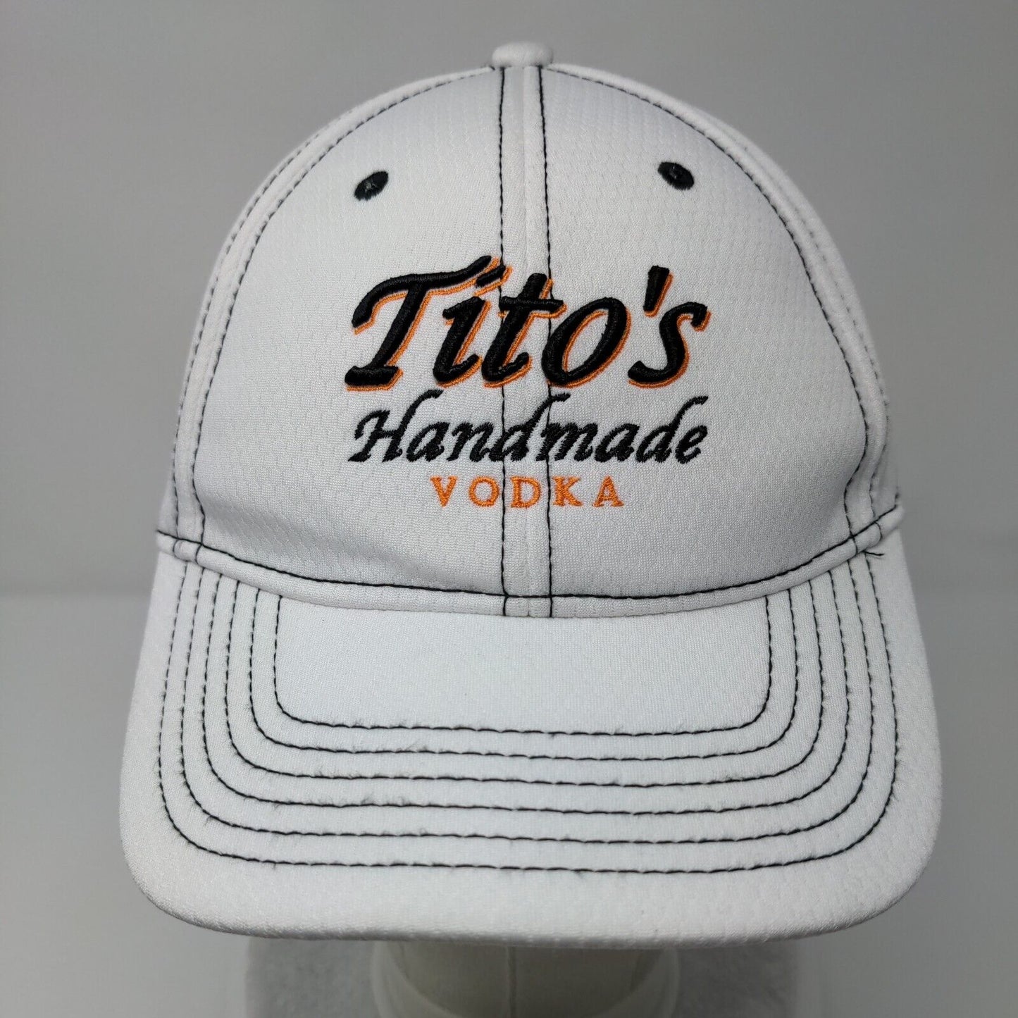 Tito's Handmade Vodka Strapback Hat White OSFA Classic Cut Embroidered Ahead