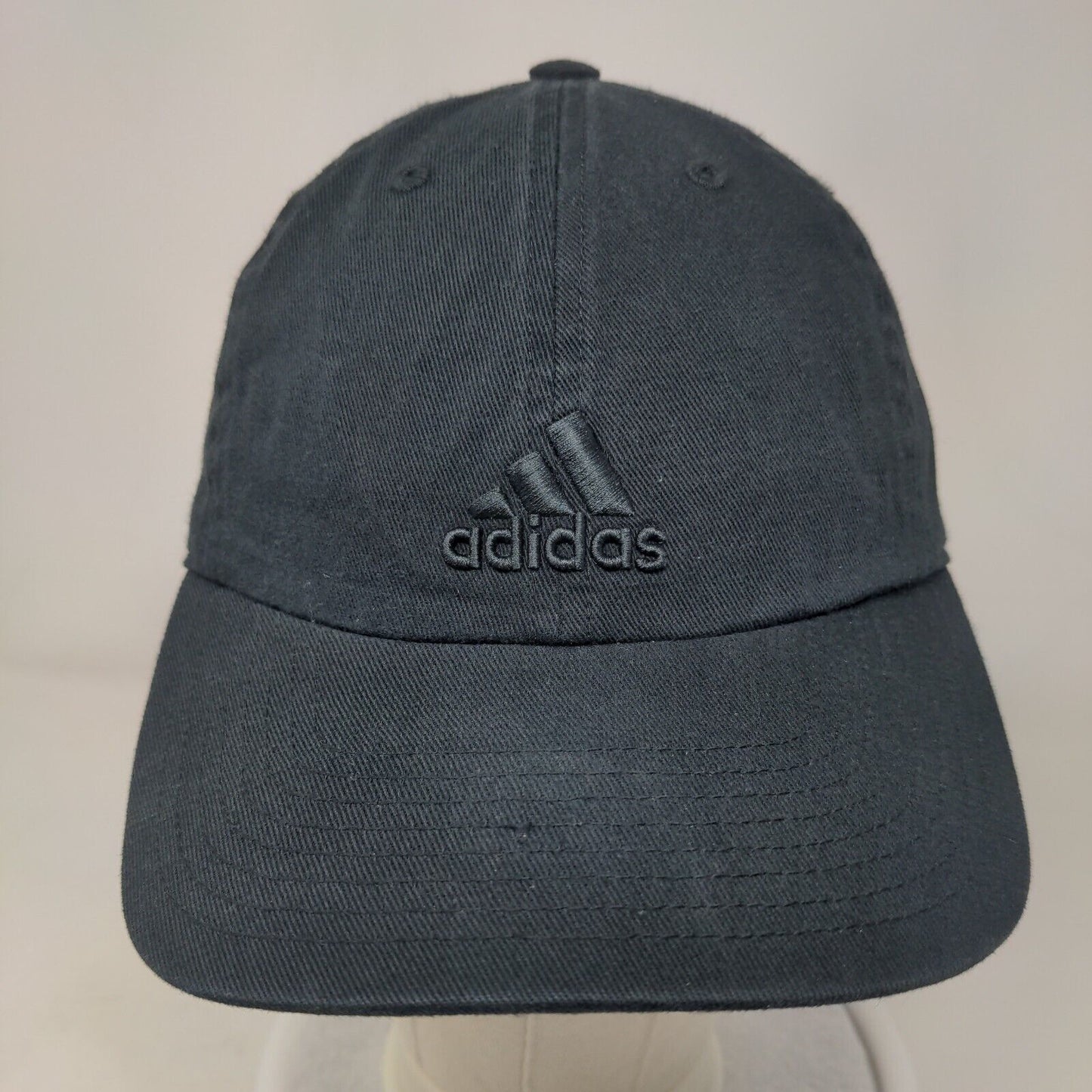 Adidas Slideback Hat Black One Size Adjustable Vented Holes 6 Panel Climalite