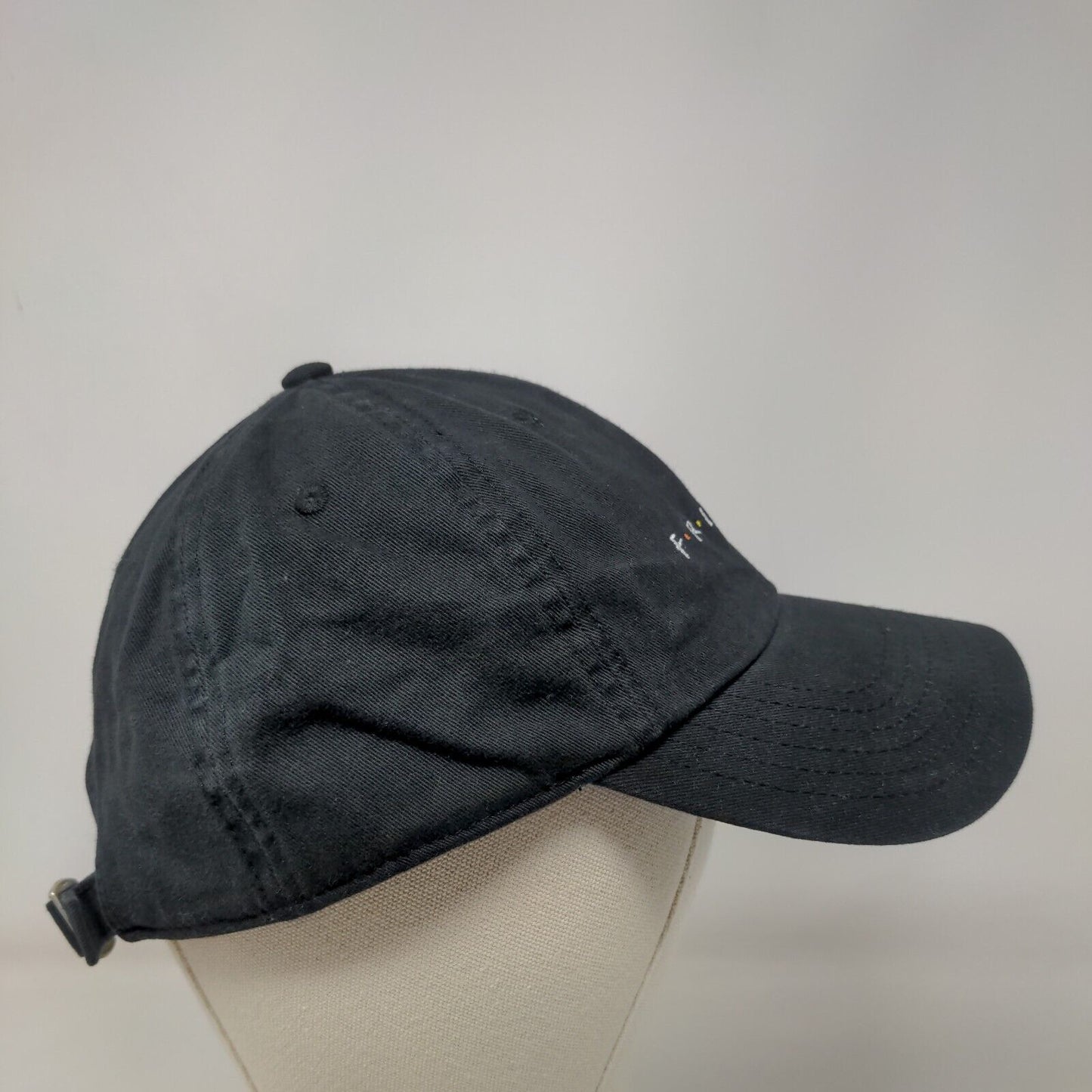 FRIENDS Slideback Trucker Hat Black OSFM Adjustable Embroidered Mesh Back
