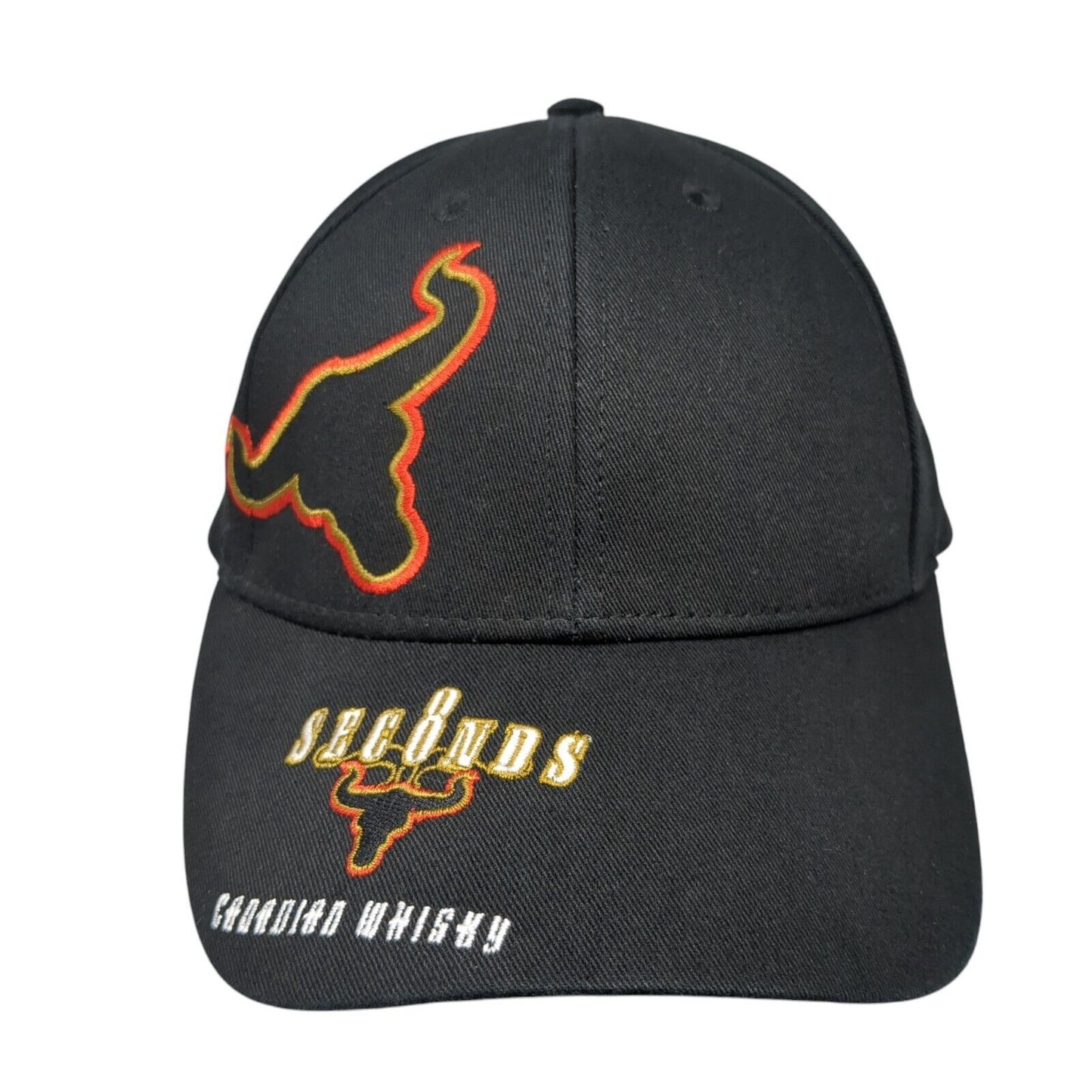 8 Seconds Canadian Whisky Strapback Hat Black One Size Embroidered