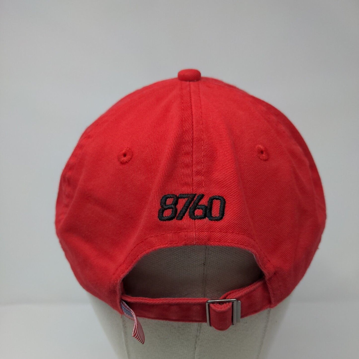 UP 8760 Slideback Hat Red OSFA Adjustable Embroidered 6 Panel Wheels Up Cotton