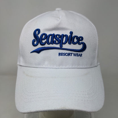 Seaspice Resort Wear Slideback Hat White One Size Embroidered 6 Panel