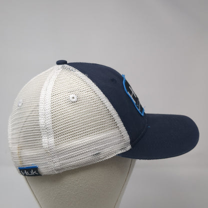 Huk Performance Fishing Snapback Trucker Hat Blue One Size Adjustable Mesh Back