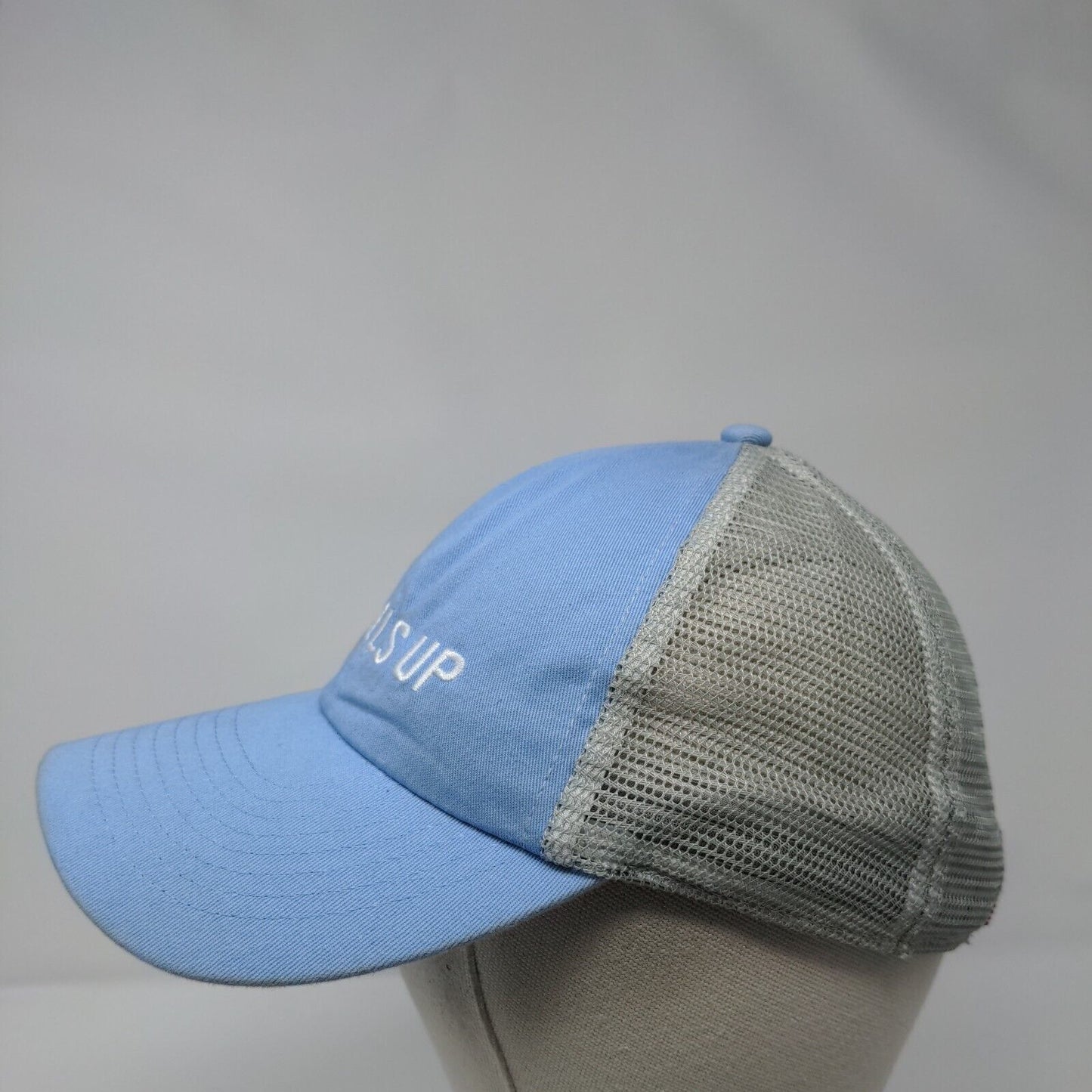 Wheels Up 8760 Slideback Trucker Hat Blue OSFA Adjustable Mesh Back Embroidered