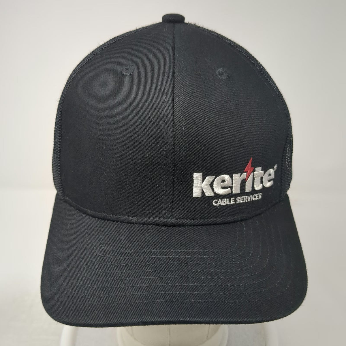 Hendrix Kerite Trucker Hat Black OSFM Mesh Snapback Embroidered Cable Services