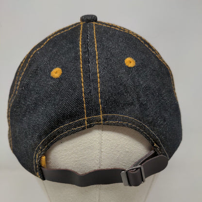 Heart Bling Slideback Hat Black One Size Leather Strap 6 Panel Studded