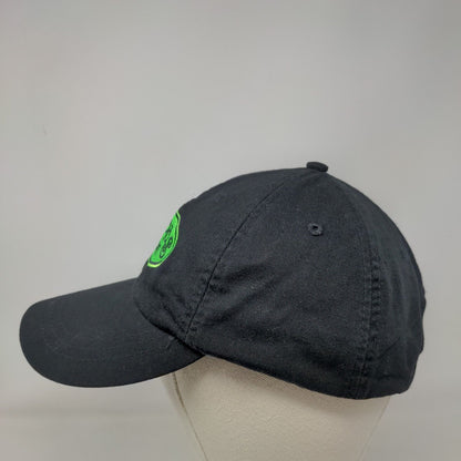 Scoops Est. 2003 Slideback Hat Black One Size Leather Strap Adams