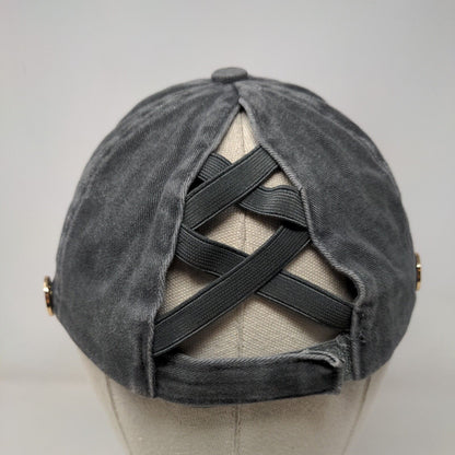C.C Exclusives Strapback Hat Gray One Size Adjustable Ponytail Criss Cross