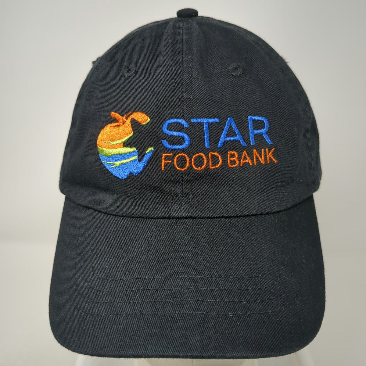 Port & Company Star Food Bank Black Baseball Cap One Size Strapback Cotton Hat